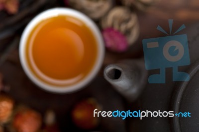 Chinese Style Herbal Floral Tea Stock Photo