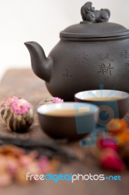 Chinese Style Herbal Floral Tea Stock Photo