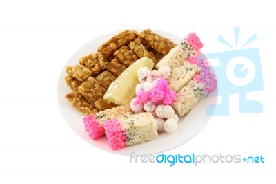 Chinese Wedding Dessert Dish On White Background Stock Photo