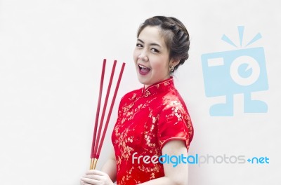 Chinese Young Woman Stock Photo