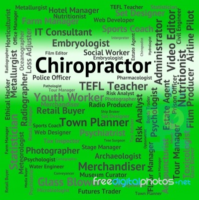 Chiropractor Job Meaning Words Chiropractic And Doctor Stock Image