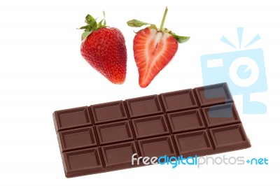 Chocolate And Strawberry Stock Photo