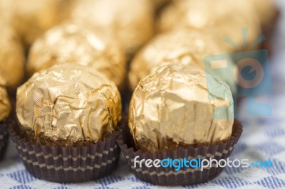 Chocolate Candy Balls Stock Photo