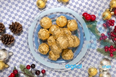 Chocolate Candy Balls Stock Photo