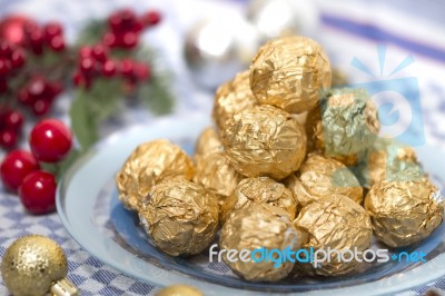 Chocolate Candy Balls Stock Photo