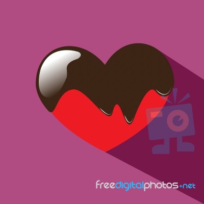 Chocolate Cover Heart  Stock Image