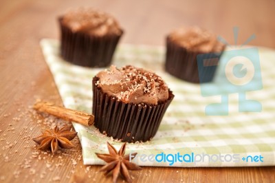 Chocolate Cupcakes Stock Photo