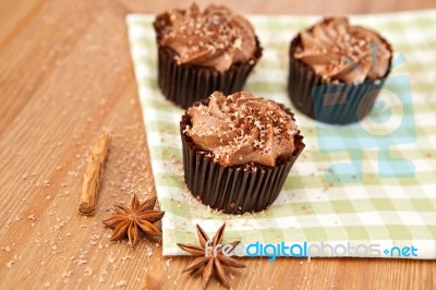 Chocolate Cupcakes Stock Photo