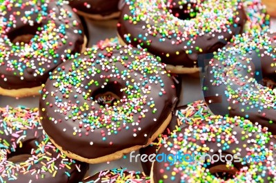 Chocolate Donuts Stock Photo