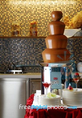 Chocolate Fondue Stock Photo