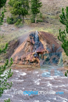 Chocolate Pot Yellowstone Stock Photo