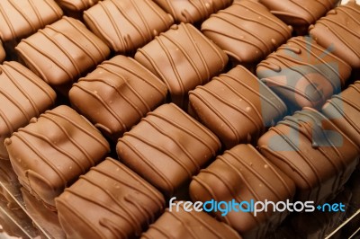 Chocolate Pralines Close-up Stock Photo