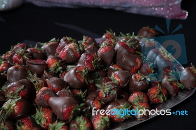 Chocolate Strawberries Stock Photo