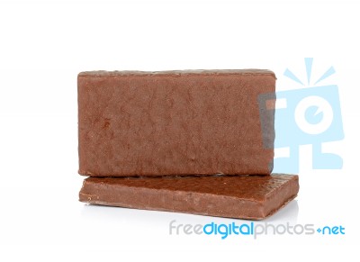 Chocolate Wafer Isolated On The White Stock Photo