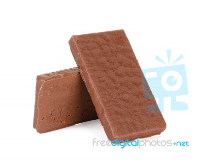 Chocolate Wafer Isolated On The White Background Stock Photo