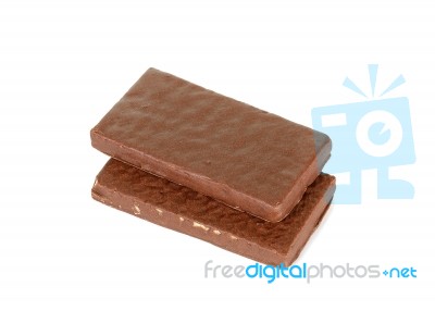 Chocolate Wafer Isolated On The White Background Stock Photo