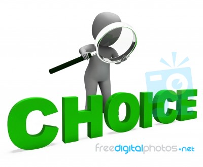 Choice Character Shows Choices Dilemma Or Options Stock Image