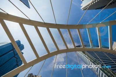 Chong Nonsi Skywalk At Bangkok Skytrain Station Stock Photo