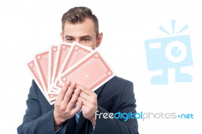 Choose Your Card To Play ! Stock Photo