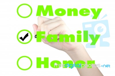 Choosing Between Money, Honor And Family - Illustration Stock Image