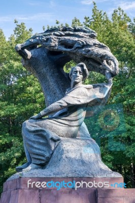 Chopin Statue In Warsaw Stock Photo