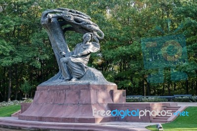 Chopin Statue In Warsaw Stock Photo