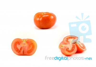 Chopped Tomatoes Stock Photo