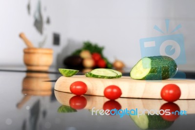 Chopping Food Ingredients Stock Photo