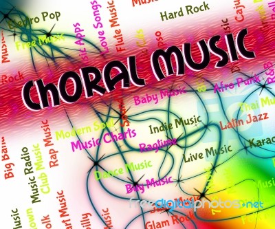 Choral Music Indicates Sound Track And Audio Stock Image