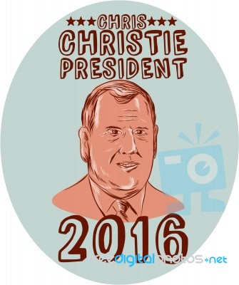 Chris Christie President 2016 Oval Stock Image