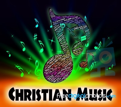 Christian Music Represents Sound Track And Acoustic Stock Image