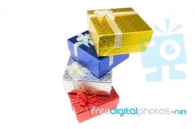 Christmas And Important Festival Gift Box Set In High Angle View… Stock Photo