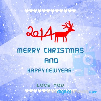 Christmas And New Year 2014 Card1 Stock Image