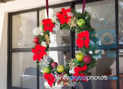 Christmas And New Year Seasonal Beautiful Decorated At Home Stock Photo