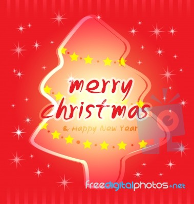 Christmas And  Trees Card Stock Image