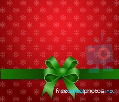 Christmas Background Green Ribbon Stock Image