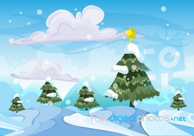  Christmas Background With Separated Layers For Game And Animation Stock Image