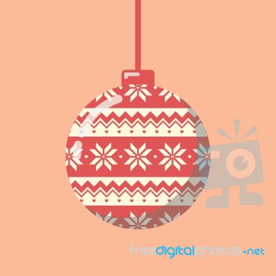 Christmas Ball With Pattern Stock Image