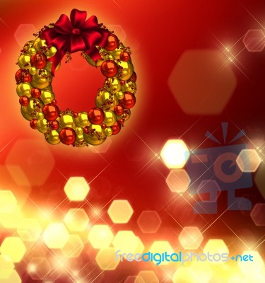 Christmas Bauble Wreath Stock Image