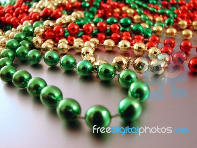 Christmas Beads Stock Photo