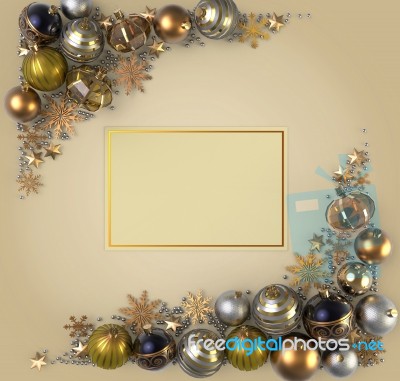 Christmas Bubble Frame Stock Photo