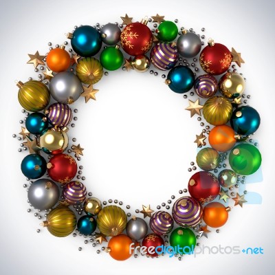 Christmas Bubble Wreath Stock Photo