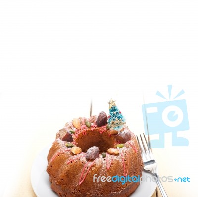 Christmas Cake Stock Photo