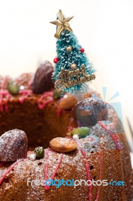 Christmas Cake Stock Photo