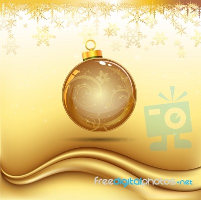 Christmas Card With Bauble Stock Image