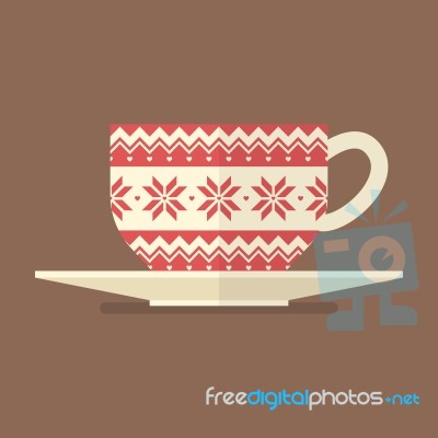 Christmas Cup With Pattern Stock Image