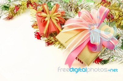 Christmas Decoration And Giftbox Stock Photo