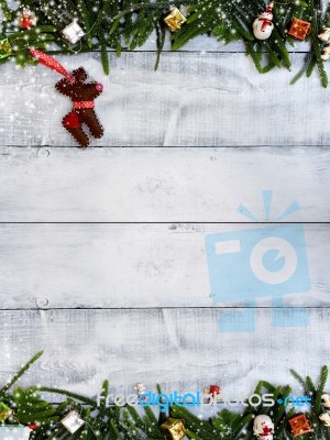 Christmas Decoration, Xmas Concept And Idea In Winter With Snow Stock Photo