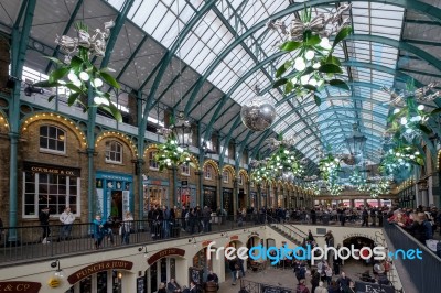 Christmas Decorations At Covent Garden Stock Photo