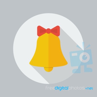 Christmas Flat Icon. Bell Stock Image